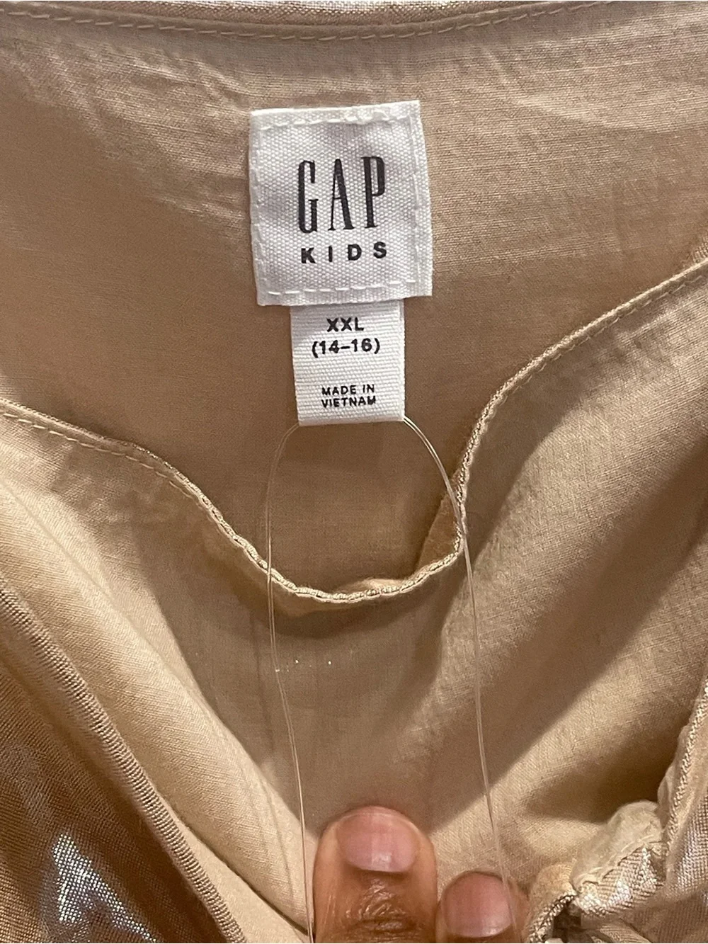 GAP Shimmery Champagne Tiered Spaghetti-Strap Dress